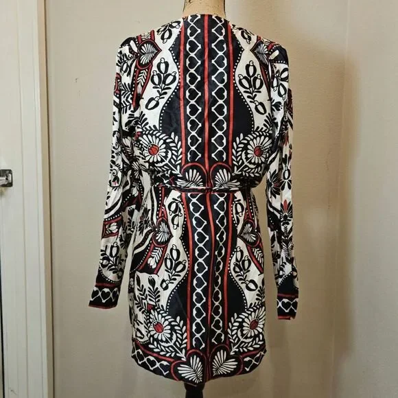 Farm Rio Scarf Wrap Mini Dress Size Small - Picture 8 of 11